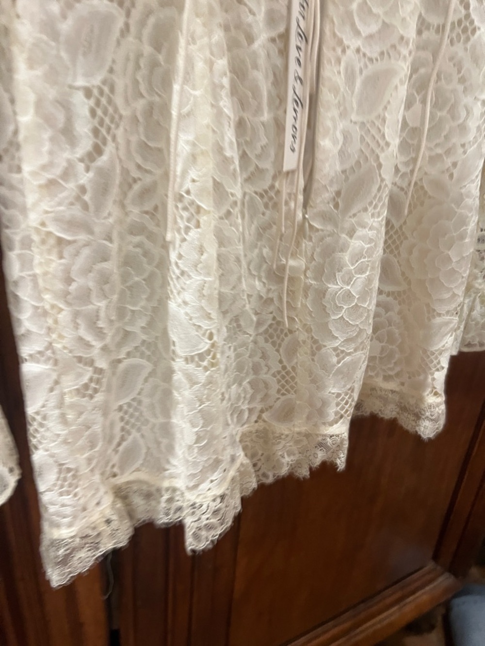 For Love & Lemons Romantic Cream Lace Mini Dress NEW - Picture 9 of 13